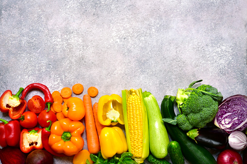 Close-up shot of freshly picked vegetables inside a tray.