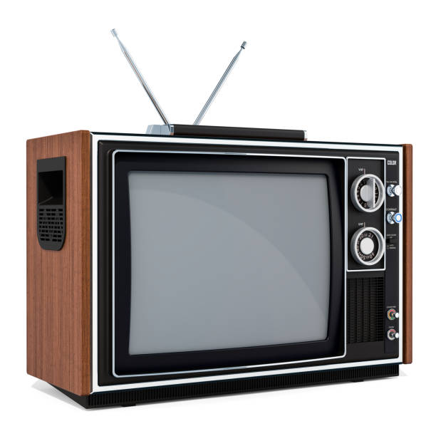 istock Vintage TV set, 3D rendering isolated on white background 1033971566