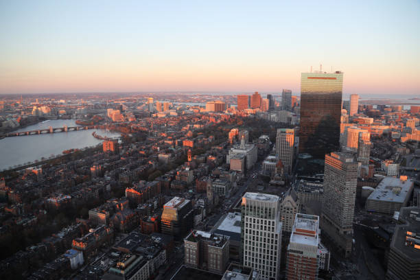 istock Boston Skyline Aerial View at Sunset 1033973766