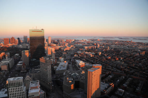 istock Boston Skyline Aerial View at Sunset 1033973814