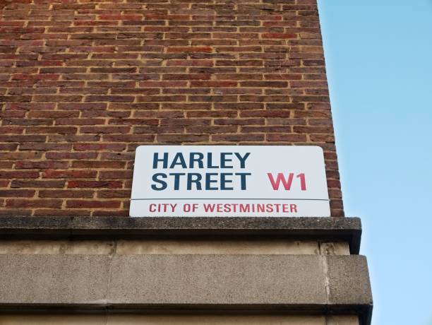 할리 스트리트, 런던, 영국에 대 한 거리 표지��판 - london england sign street street name sign 뉴스 사진 이미지