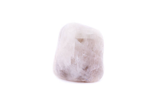 istock Macro mineral stone Moonstone isolated on white background 1033987998