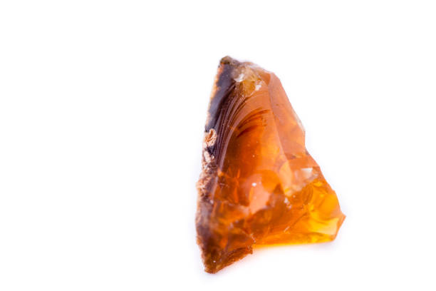istock Macro mineral stone Fire opal on white background 1033988102