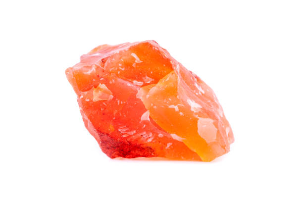 istock Macro mineral stone Carnelian on white background 1033988180