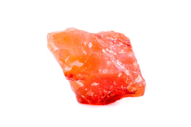 istock Macro mineral stone Carnelian on white background 1033988302