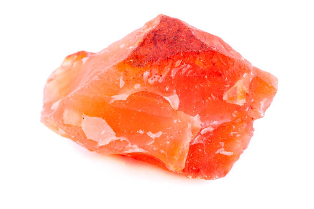 istock Macro mineral stone Carnelian on white background 1033988390