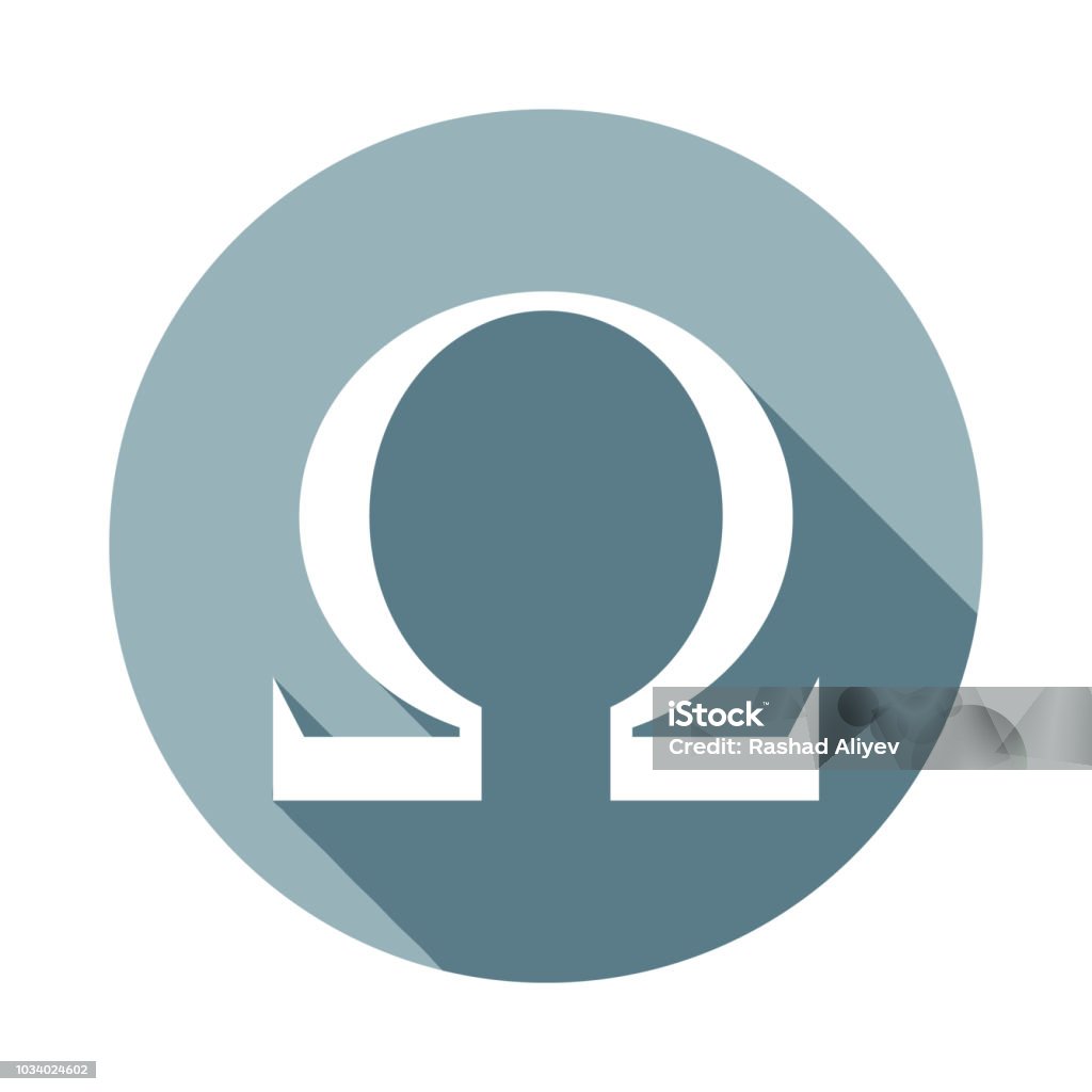 Omega sign icon in Flat long shadow style. One of web collection icon can be used for UI, UX Omega sign icon in Flat long shadow style. One of web collection icon can be used for UI, UX on white background Omega-3 stock vector