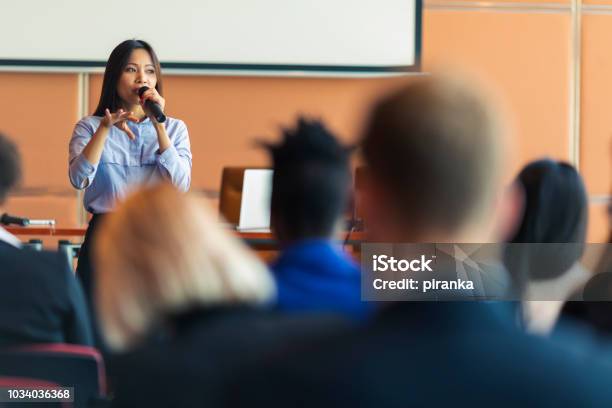 Business Presentation Stock Photo - Download Image Now - Public Speaker, Meeting, Conference - Event