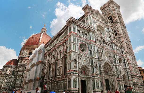 Close up view of Duomo Santa Maria del Fiore in Florence, Tuscany, Italy stock photo