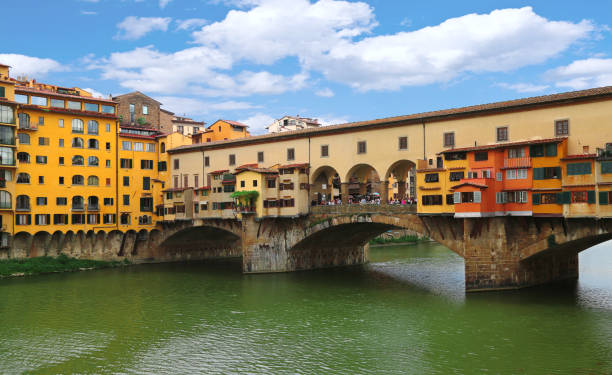 Ponte Vecchio bridge in Florence (Firenze), Tuscany, Italy stock photo