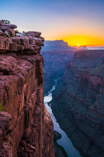 scenic view of Toroweap overlook at sunset  in north rim, grand canyon national park,Arizona,usa. stock photo