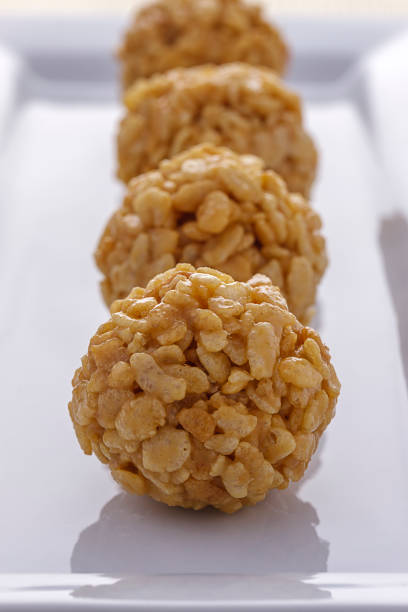 istock Crispy rice and peanut butter treat. 1034063088