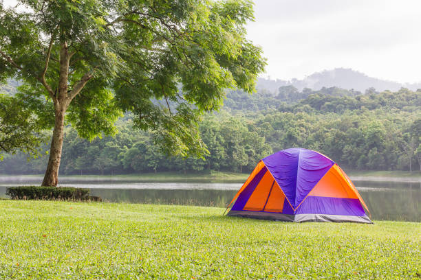 istock Dome tents camping at lake side 1034069078