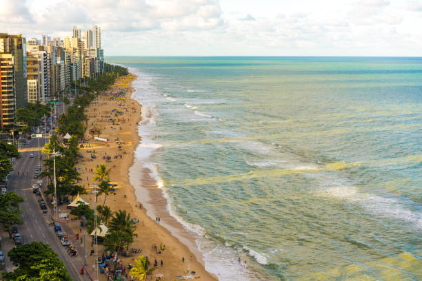 Sunset at Boa Viagem beach in Pernambuco, Brazil