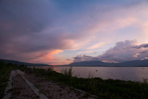 istock Beautiful evening on the shore of the lagoon. 1034095900