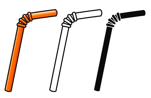 Vector illustration of straws on white background