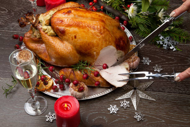 istock Carving Rustic Style Christmas Turkey 1034103068