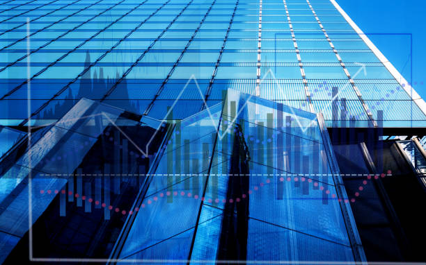 istock Composing with business building and stock chart 1034103850