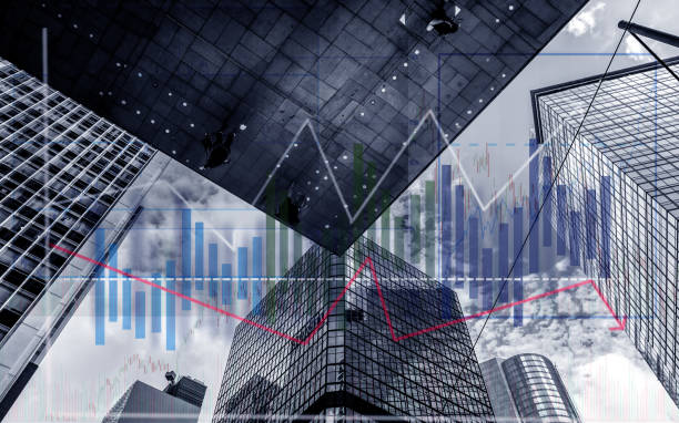 istock Composing with business building and stock chart 1034105346