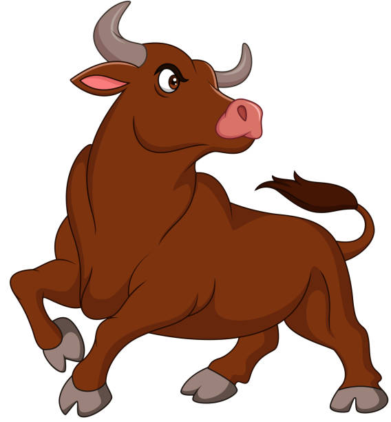 Cartoon Angry Bull Isolated On White Background Stock Illustration -  Download Image Now - Bull - Animal, Cartoon, Wild Cattle - iStock