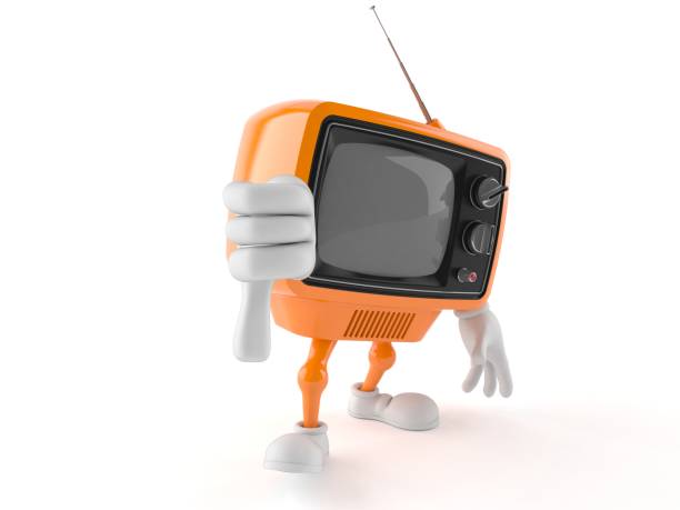 istock Retro TV character with thumb down gesture 1034162552