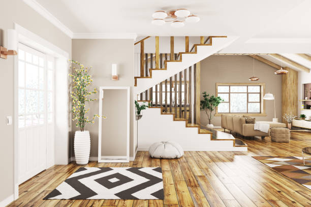 istock Interior of modern house 3d rendering 1034171066