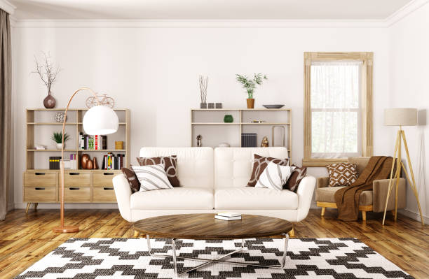 istock Interior of modern living room 3d rendering 1034171232