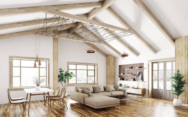 istock Interior of modern living room 3d rendering 1034171596