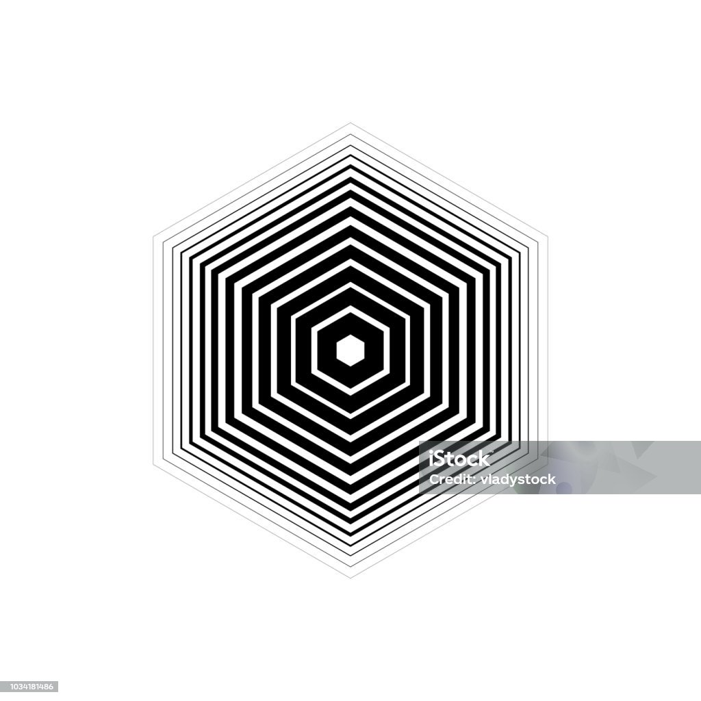 Abstract hexagon of lines Abstract, hexagon, square, logo, Line Hexagon stock vector