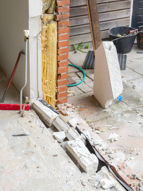 istock Removing a wall and placing a glass sliding door 1034187380