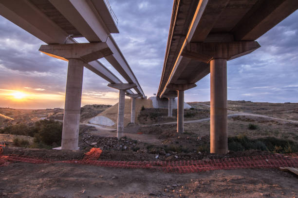 istock Panoramic view of the construction of a bridge 1034195952