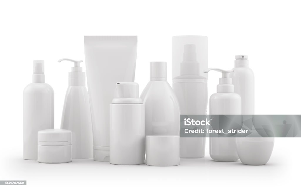 Maquette de produits cosmétiques sur fond blanc - Photo de Maquillage libre de droits