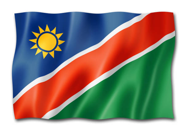 istock Namibian flag isolated on white 1034235572