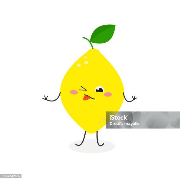 Vector Illustration Of Sour Cartoon Lemon Stock Illustration - Download  Image Now - Sour Taste, Lemon - Fruit, Cartoon - iStock