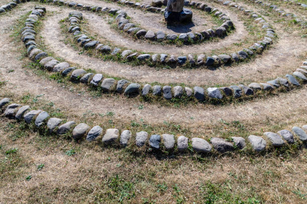 istock Labyrinth of stones in summer 1034242232