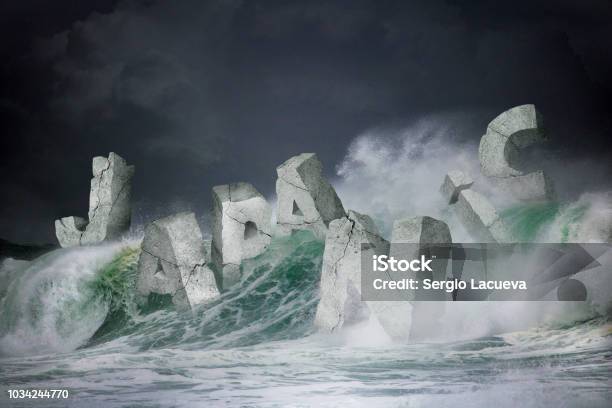 3d Rendering Idea For Powerful Typhoon Heading To Japan Stock Photo - Download Image Now