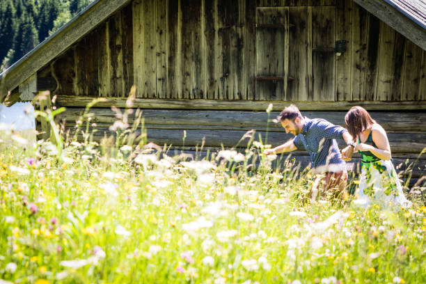 istock happy lovers on Holiday in the alps mountains 1034248848