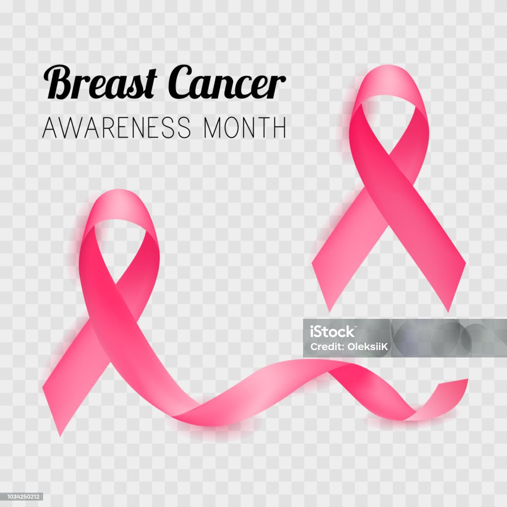 Mois de sensibilisation du cancer du sein. Ruban rose. Vector - clipart vectoriel de Rose libre de droits