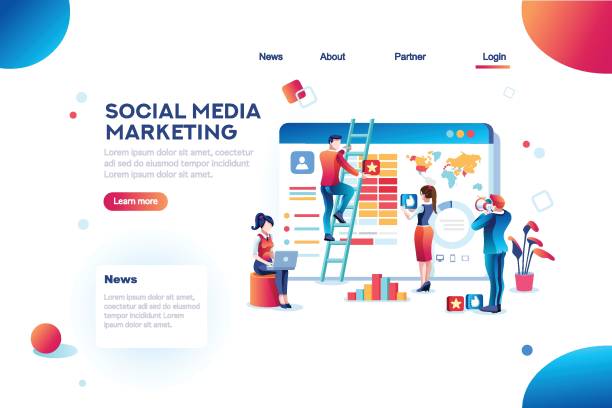 social media marketing infografik - demokratie grafiken stock-grafiken, -clipart, -cartoons und -symbole