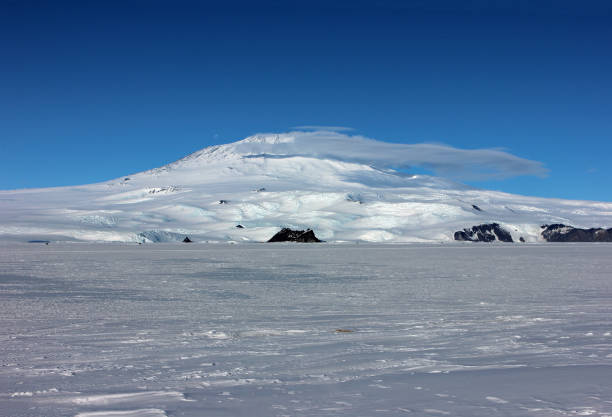 Mt Erebus - Antarctica stock photo