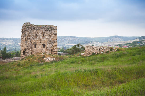 Ancient fortress in Inkerman, Crimea Ruins of Calamita - ancient fortress in Inkerman, Crimea inkerman stock pictures, royalty-free photos & images