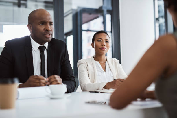 istock Listening attentively to the interviewee's response 1034279214