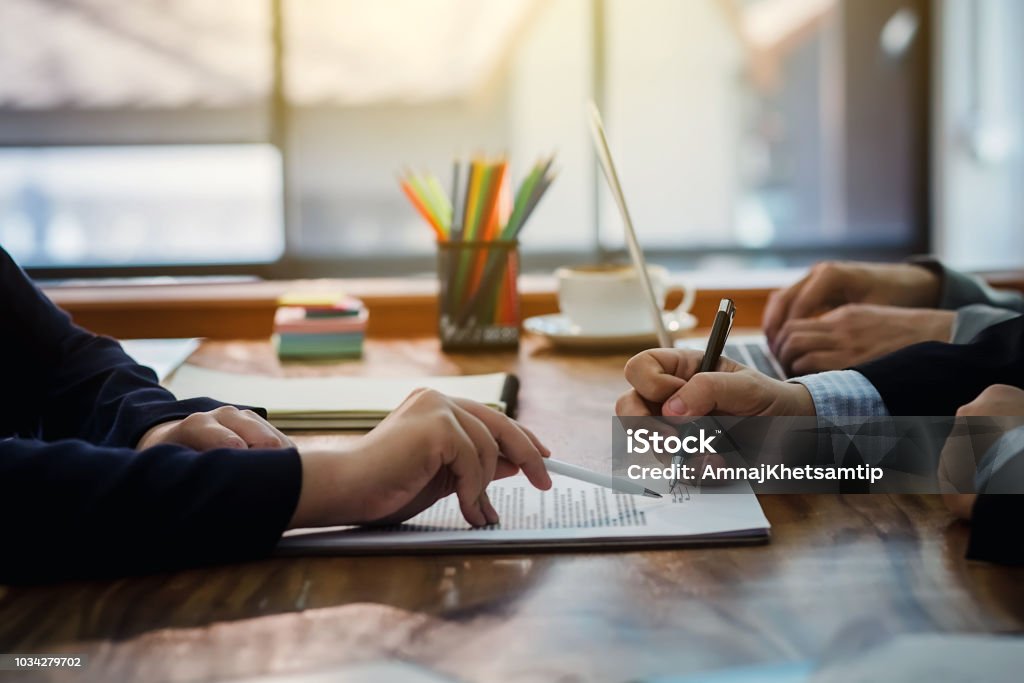 Businessman signed a contract agreement to invest together Contract Stock Photo
