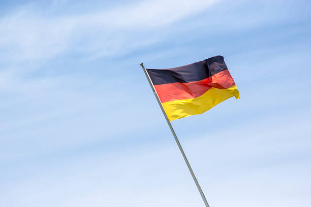 istock Germany, flag on the mast 1034280678