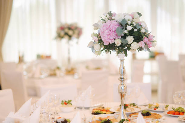 istock Wedding bouquet in restaurant on the table 1034283928