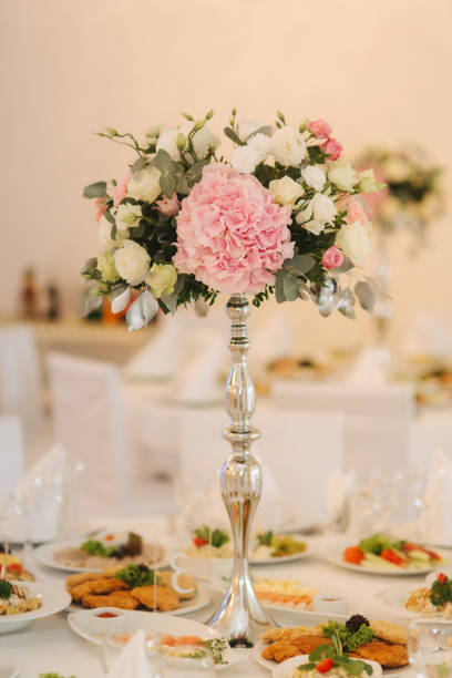 istock Wedding bouquet in restaurant on the table 1034284572