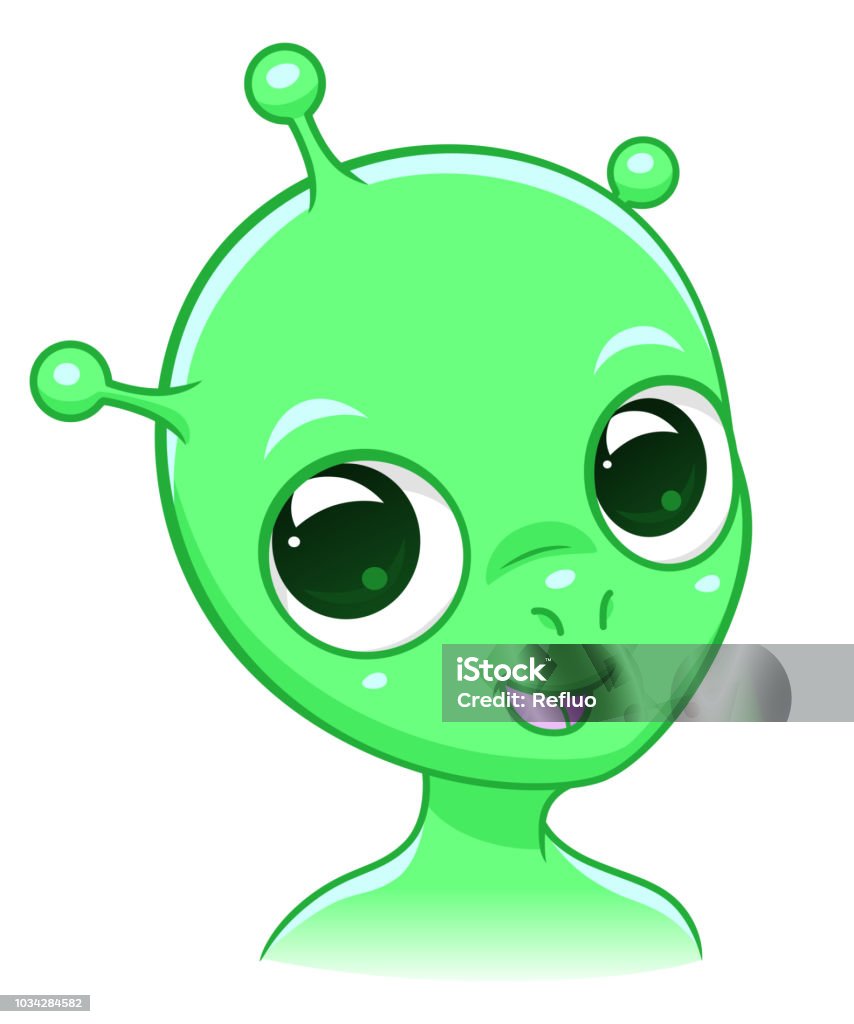 Cute Alien Head Stock Illustration - Download Image Now - Alien ...