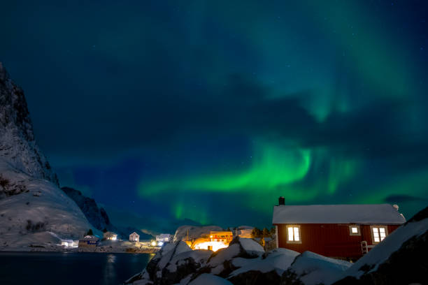 istock Polar Lights in the Norwegian Village 1034287006