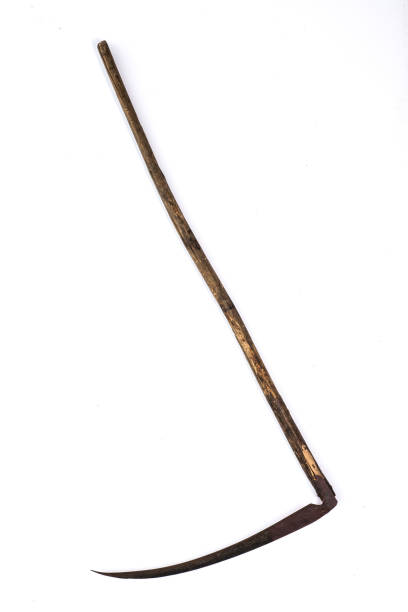 istock rusted metal scythe isolated on a white background 1034293950