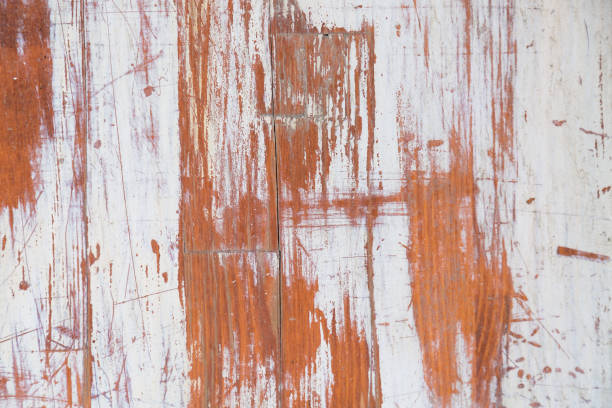istock Brown white colored wood background. Wooden scratched abstract background. 1034295088